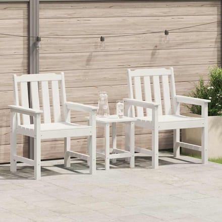vidaXL Tuin eetkamerstoel 2 pcs Wit 65,5 x 59 x 88 cm HDPE