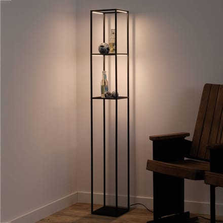 Paul Neuhaus LED vloerlamp Conni, zwart, metaal, 140 cm