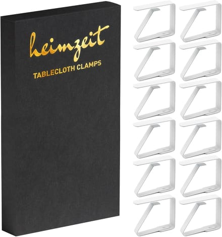 Tafelkleed Clips - Klemmen Set - Buiten Tafelen - Roestvrij Staal - Max 5cm Dikte - Wit
