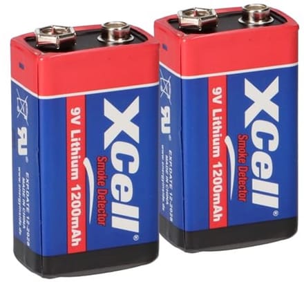 Lithium Blokbatterijen - 9 Volt - Apparaten Voeden - 10 Jaar Levensduur - 1200 mAh - Zwart