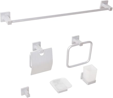 UVITA - 6-delige badkamer hardware set - Zilver - Aluminium