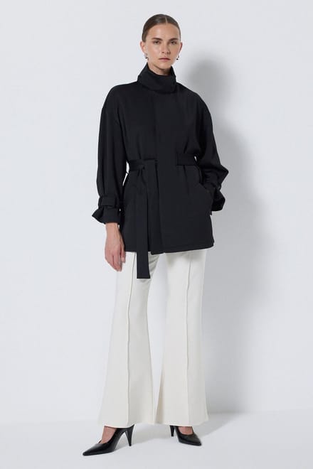 Touché Privé - Scuba jasje met strikdetail - Zwart - Dames