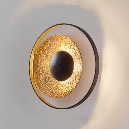 Holländer Wandlamp Satelliet in goud-bruin, Ø 40 cm
