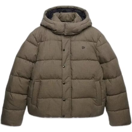 Superdry - Premium Geruite Puffer Jas met Capuchon - Heren - Gewatteerde jassen