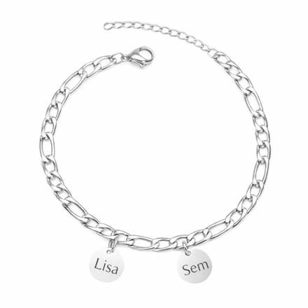Schakelarmband met 2 Muntjes Goud