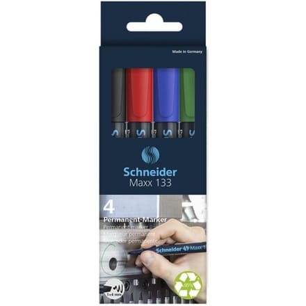Schneider permanent marker - Maxx 133 - beitelpunt - 4 stuks - S-113394
