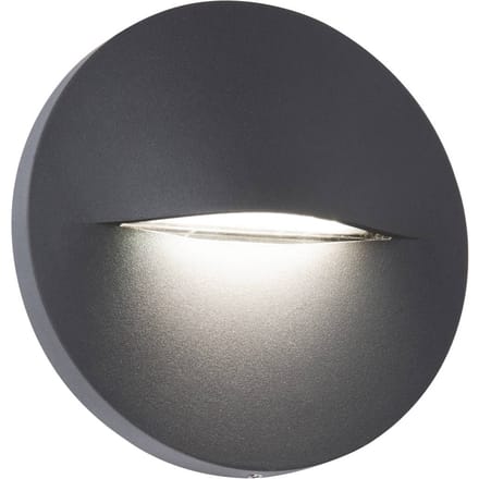 Viokef LED buitenwandlamp Vita, donkergrijs, Ø 14 cm