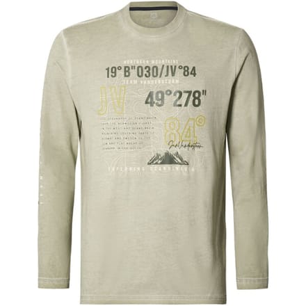 Jan Vanderstorm herren Shirt Met Lange Mouwen - 76/78 - olijf - Plus Size