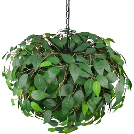 Reality Leuchten Hanglamp Leavy, zwart/groen, Ø 70 cm, 4-lamps, E14