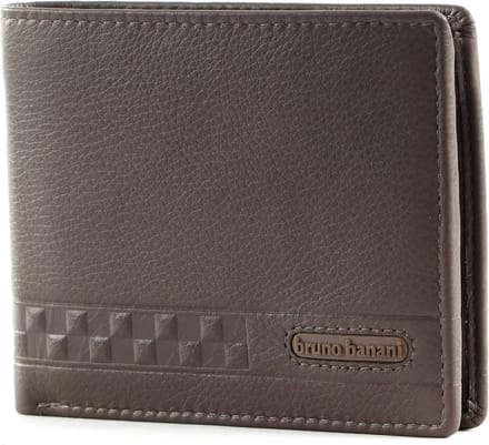 bruno banani Leren Portemonnee Wallet Taupe Bruine