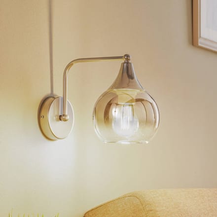 Eko-Light Wandlamp Monte van glas, 1-lamp, zilver