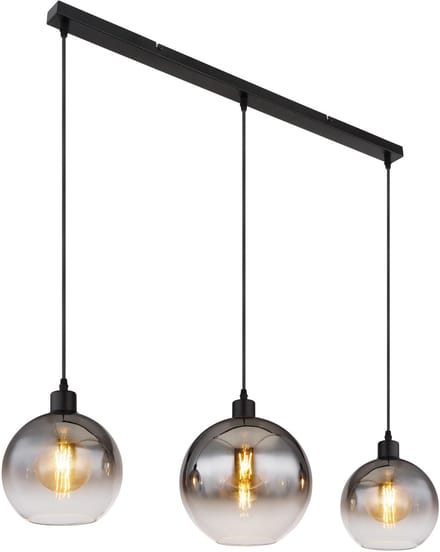 Hanglamp NEWCASTLE 95.0 cm 3-lichts Zwart, Smoked