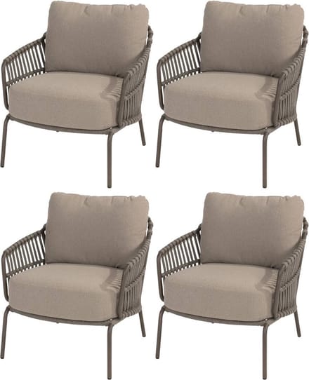 Amalfi Pasadena low dining tuinset 5 delig zand