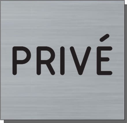 Deurbordje - bordje - Privé - vierkant met RVS look