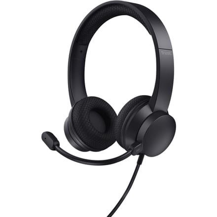 Trust Ayda On Ear headset Kabel Stereo Zwart Headset, Volumeregeling, Microfoon uitschakelbaar (mute) Computer
