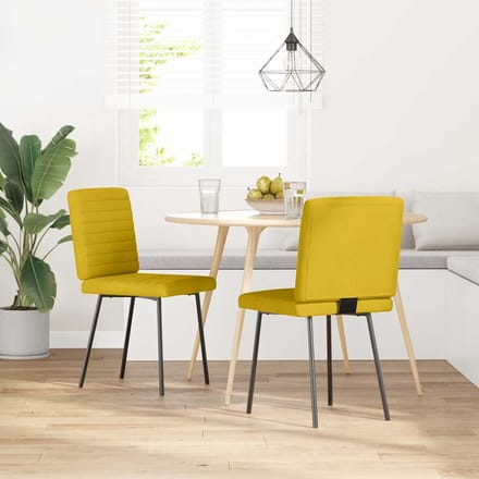vidaXL Eetkamerstoelen 2 st fluweel geel
