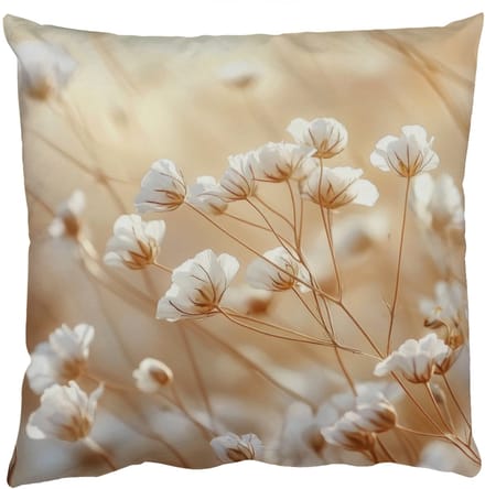 Sierkussens - Kussentjes Woonkamer - 45x45 cm - Wilde - Bloemen - Wit