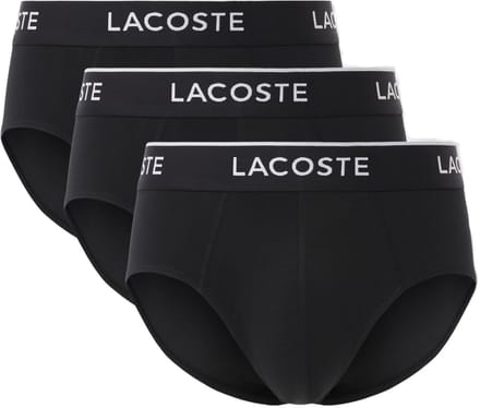 Lacoste Heren Slips Casual Briefs 3-Pack Zwart - Maat M