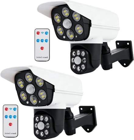 Dummy Camera Set - Nep Camera Buiten - Diefstal Afschrikken - Op Zonne-energie - 2 Stuks - Wit