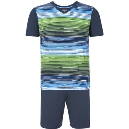 Jan Vanderstorm herren Korte Pyjama - 64/66 - donkerblauw - Plus Size