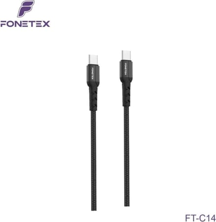 FoneTex 1m USB-C to USB-C Kabel - voor iPhone/Samsung/Oppo/Huawei - Data Kabel - 60W
