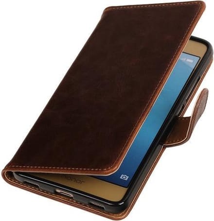 Mocca Pull-Up PU booktype wallet hoesje voor Huawei Honor 5c