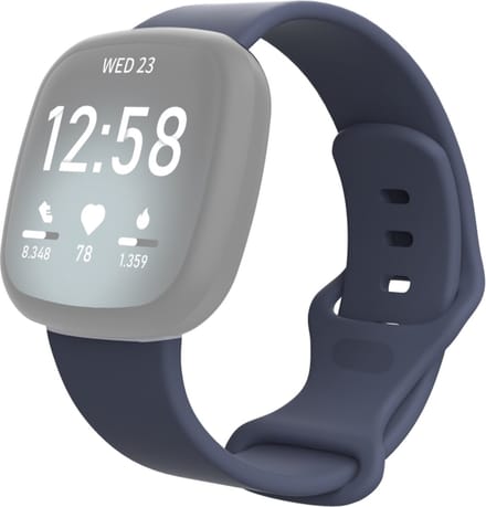 Siliconen bandje - geschikt voor Fitbit Versa 3 / Versa 4 / Sense - M/L - steenblauw