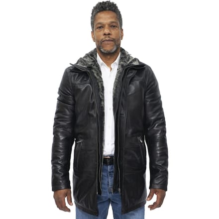 Heren lederen trenchcoat-Aleppo