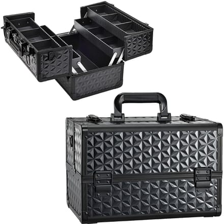 CLVP® Kapperskoffer - Kapperstas - Visagie - Cosmetica Organizer - Zwart