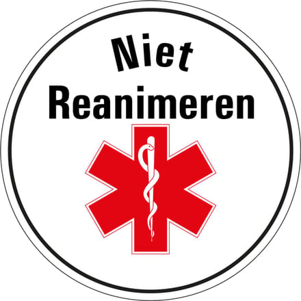 Niet reanimeren bord - kunststof 100 mm