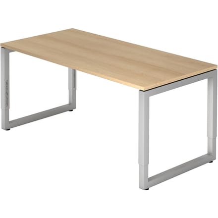 REGO 16 S | Bureau - 160 x 80 Eiken/Zilver Tafelhoogte I In hoogte verstelbaar