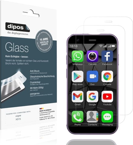 dipos – 2x Pantserfolie geschikt voor viqee XS15 | 9H Screenprotector