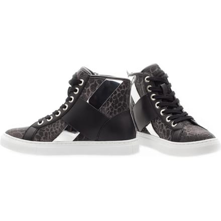 Baskets uniques pour femmes Armani jeans noir/argenté - Taille: 36 black