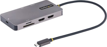 StarTech.com USB-C MultiPort AV / multimedia paneel Dual HDMI Video 4K 60Hz 2-Port 5Gbps USB-A 3.1 Hub 100W