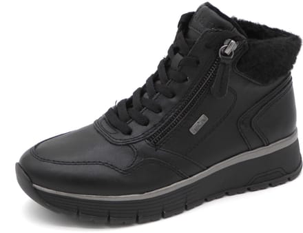 Jana Dames Veterboot - 26268-001 Zwart - Wijdte H - Maat 37