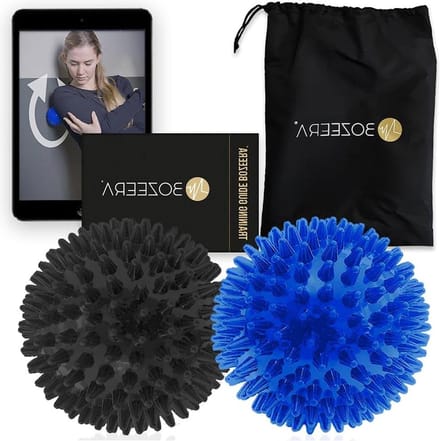 2x Spiky Massageballen - Triggerpoint Bal 9 CM Hard en Medium - GRATIS Video-handleiding Poster & Tas massage bal voeten