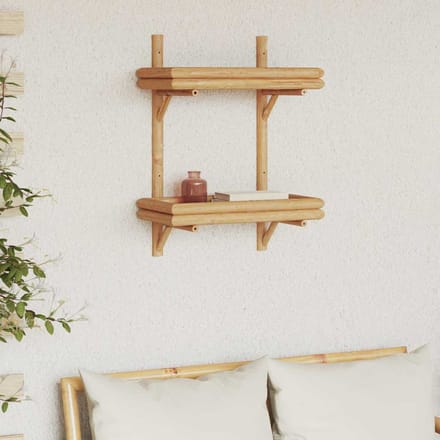 vidaXL - Wandplank - Muurmontage - Bruin - 39 - x - 26 - x - 60 - cm - Bamboe