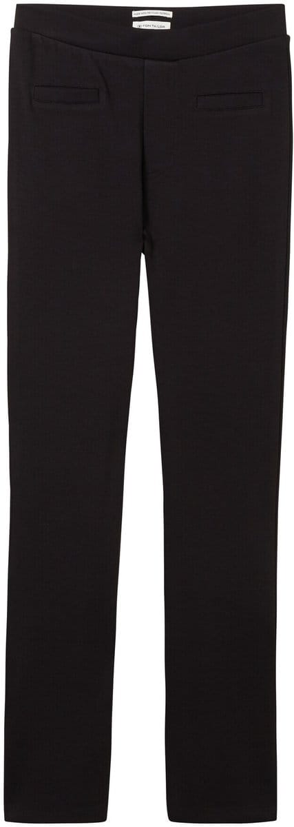 Tom Tailor - Legging met uitlopende pijpen en elastische tailleband - Maat 152 - deep black