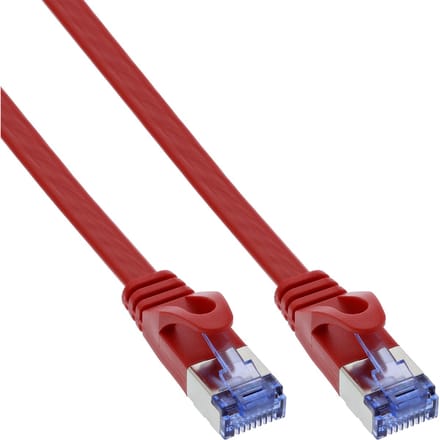 InLine® Patchkabel plat, U/FTP, Cat.6A, rood, 10m