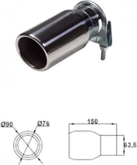 IVOL Uitlaatsierstuk RVS Rond 76mm - Passend 48-58mm