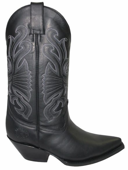 Grinders zwart lederen western cowboylaarzen-buffel