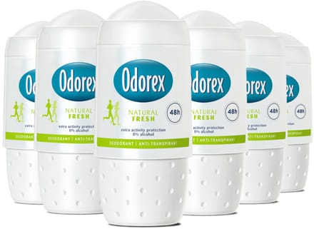 Odorex Deodorant Roller Natural Fresh - Deodorant - 6x 50 ml - Voordeelverpakking