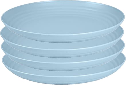 PlasticForte Rond bord/camping bord - 4x - D22 cm - ijsblauw - kunststof