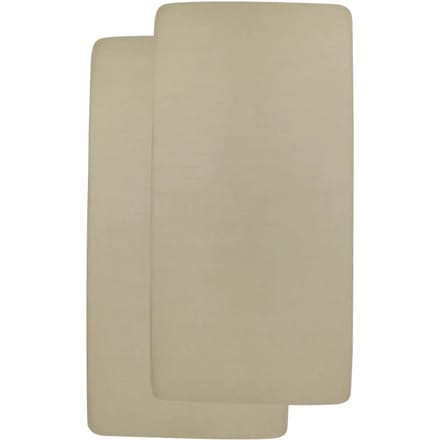 Meyco Baby Uni hoeslaken co-sleeper - 2-pack - taupe - 50x90cm