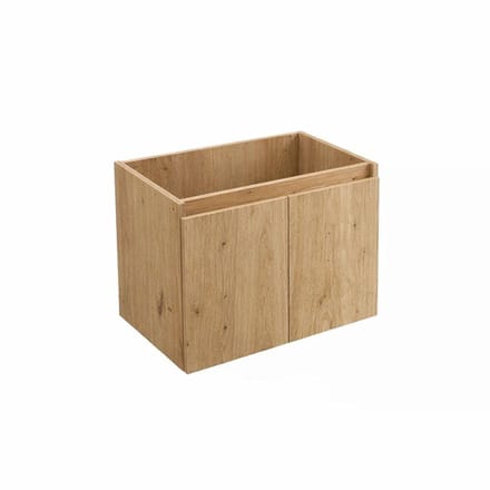 Adema Cadence Wastafelonderkast - 60x55x40cm - ondiep - 2 deuren - greeploos - rustiek eiken