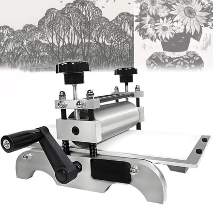 Graveerpers - Etspers Drukpers - Gedetailleerde Afdrukken - Groot Printoppervlak - 350 x 170 mm - Grijs
