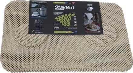Isagi StayPut 6 stuks crème anti-slip Placemats en Onderzetters