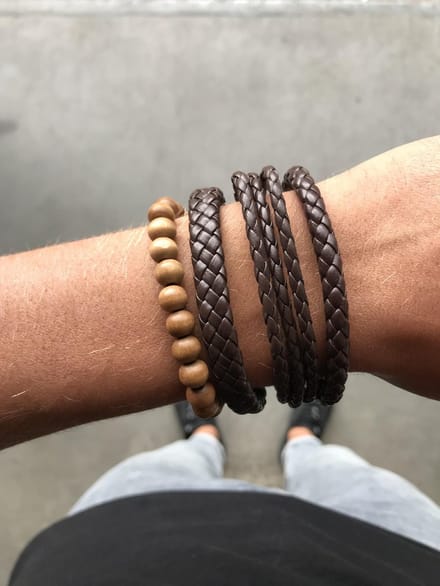 Joboly Heren armbanden set - 22 cm - Bruin