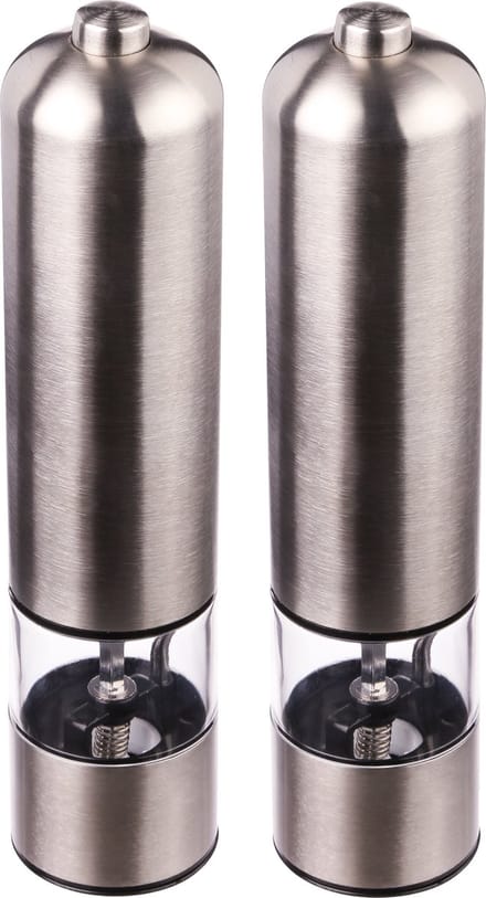 5Five Pepermolen - 2x stuks - elektrisch - RVS - 23 cm - automatische kruidenmaler