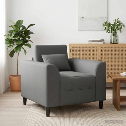 vidaXL - Fauteuil - Donkergrijs - Stof